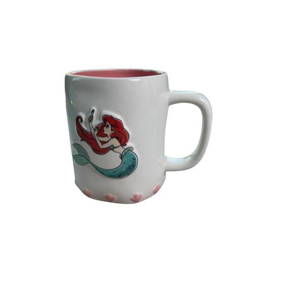 Little Mermaid Ariel Mug Rae Dunn Pink White Disney White Pink Coffee Mug - Picture 1 of 6